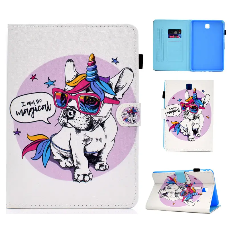 S032 SM-T355 чехол для Samsung Galaxy Tab A 8,0 SM-T350 T355 P350 Smart Cover Funda модный мультяшный Кот планшет PU кожаный чехол-подставка - Цвет: S032