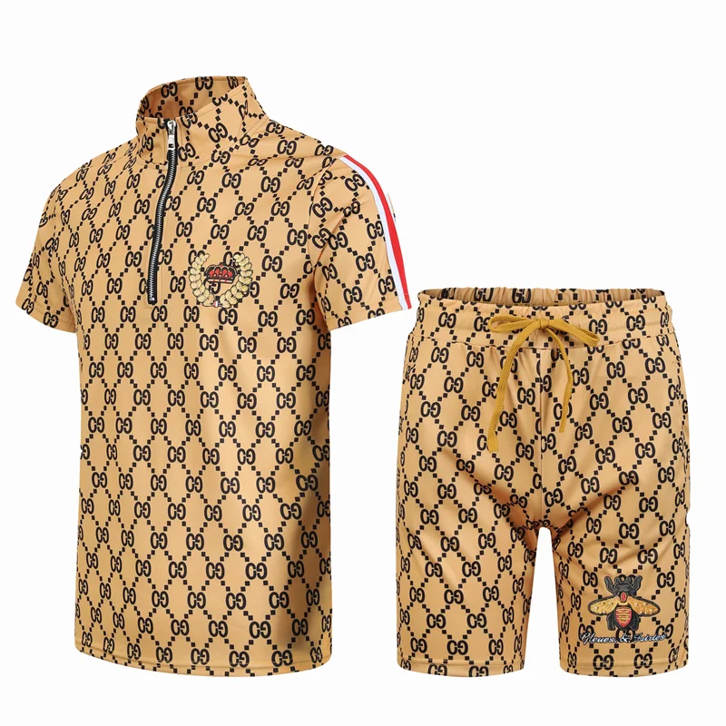 

Men's New Summer Sportsuits Internet Hot Tidy Brand Casual Trend Short Sleeved T-Shirt Shorts Two Piece Sets