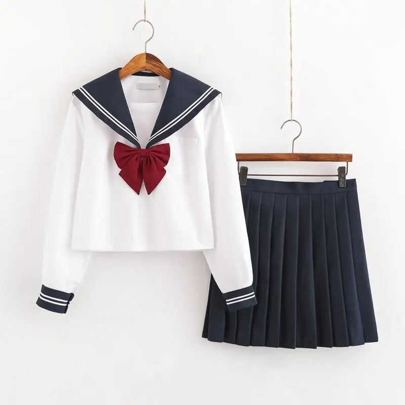 

Японская школьная форма, юбка, матросский наряд, костюмы, униформа JK, костюм, плиссированная юбка для девочек, аниме, косплей школьная форма, ...