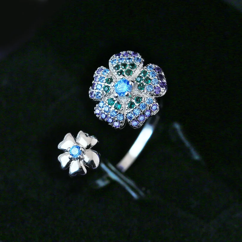 Высокое Качество Классический серебристый цвет кольцо для женщин набор модный