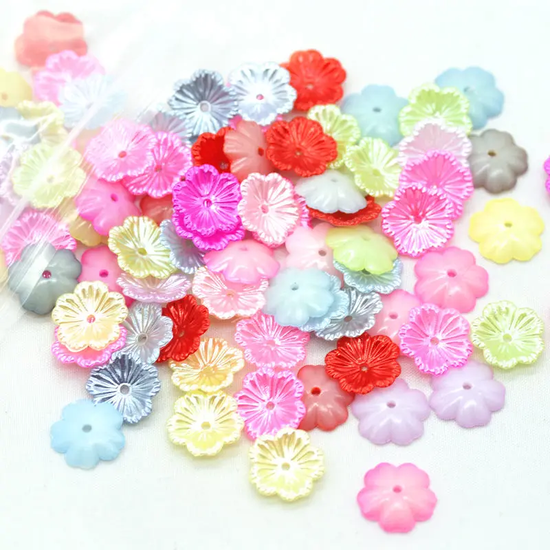 100 шт 12 мм Смола плоская задняя Цветочная жемчужина для украшения Бесплатная