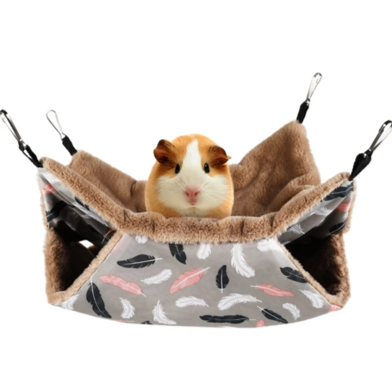 

3 Layers Pet Hammock Hanging Pet Sleeping Bag Can Be Used As Cushion-coffee Color Hamster Squirrel Chinchilla House
