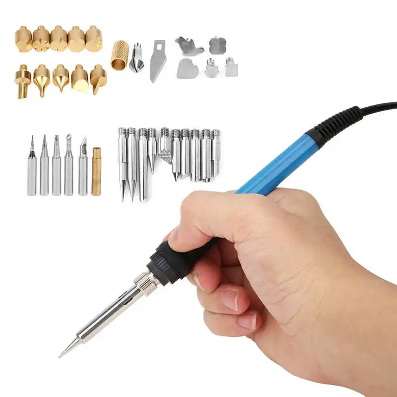

78Pcs Electric Soldering Iron Set 60W Adjustable Temperature Pyrography Wood Burning Welding Tool Kit