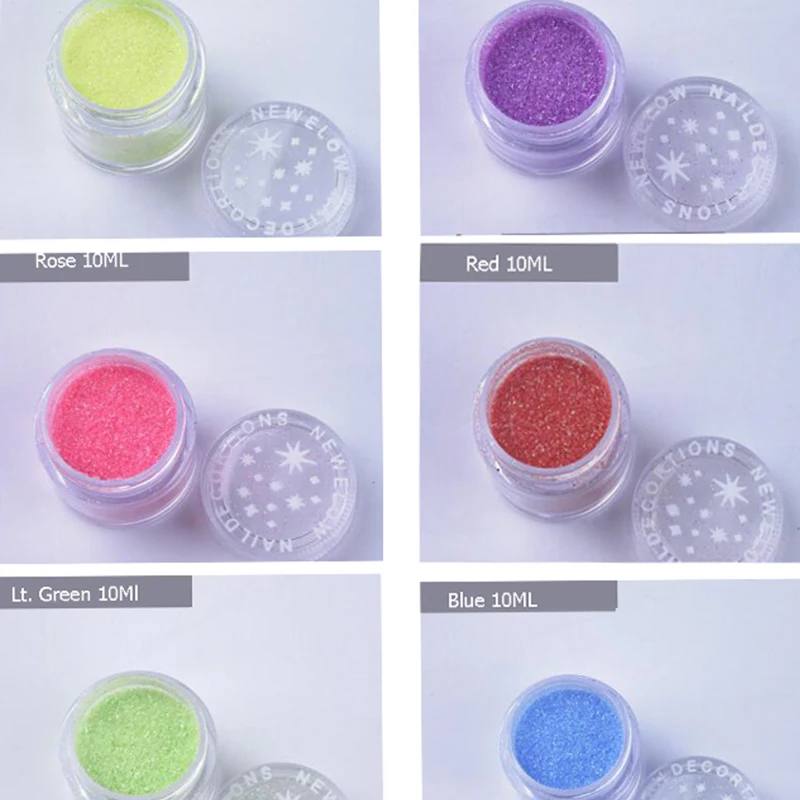 

1 pc Nail Glitter Powder 10ML Jars Holographic Shining Glitter Dust Powder 34 Color 0.2mm Powder For Nail Glitter Art Decoration