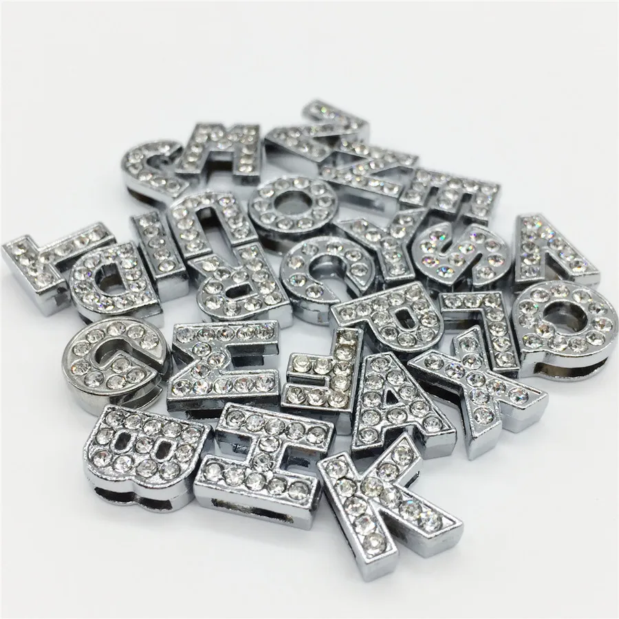 130 шт./лот 8 мм алфавит с буквами слайдерами Подвески для изготовления ювелирных изделий своими руками