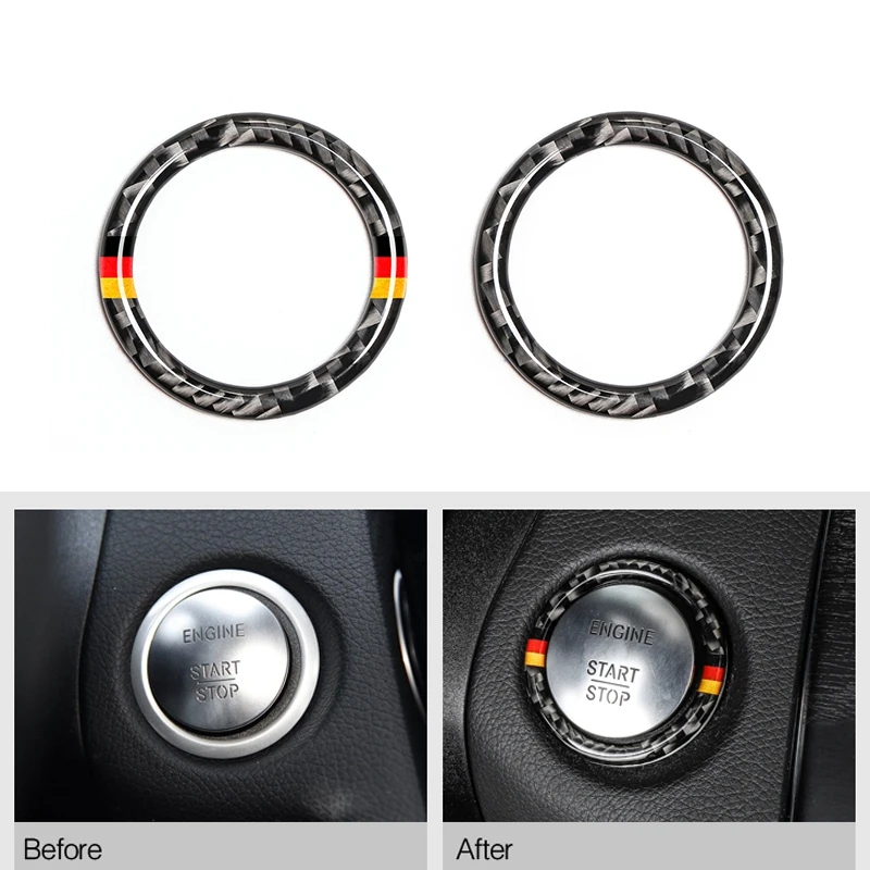 Автомобильный карбоновый двигатель старт стоп кнопка зажигания Брелок декор
