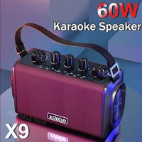 xdobo x9 outdoor karaoke speaker 60w high power portable bluetooth speaker ipx5 waterproof subwoofer sound system bass column tf