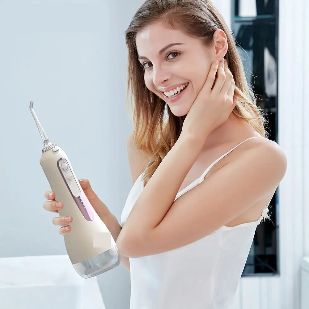 

Oral Irrigator Dental Water Flosser Teeth Whitening Floss Electric Ultra Sonic Tooth Cleaner USB Charging Waterproof 350ml Tank