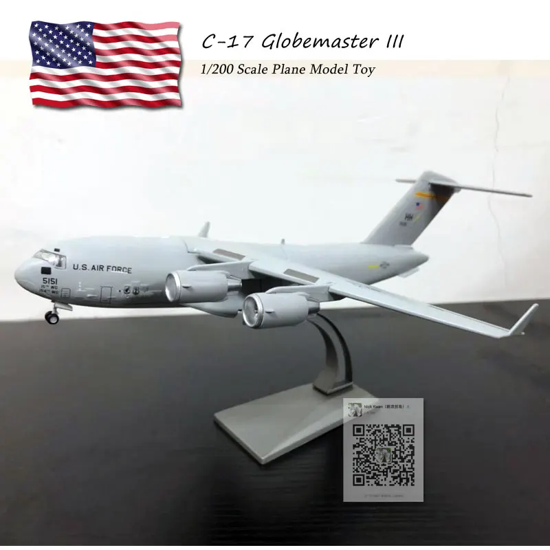 WLTK 1/200 весы C-17 Globemaster III Strategic и Tactical Airlifter литой под давлением металлический армейский самолет модель игрушка для коллекции