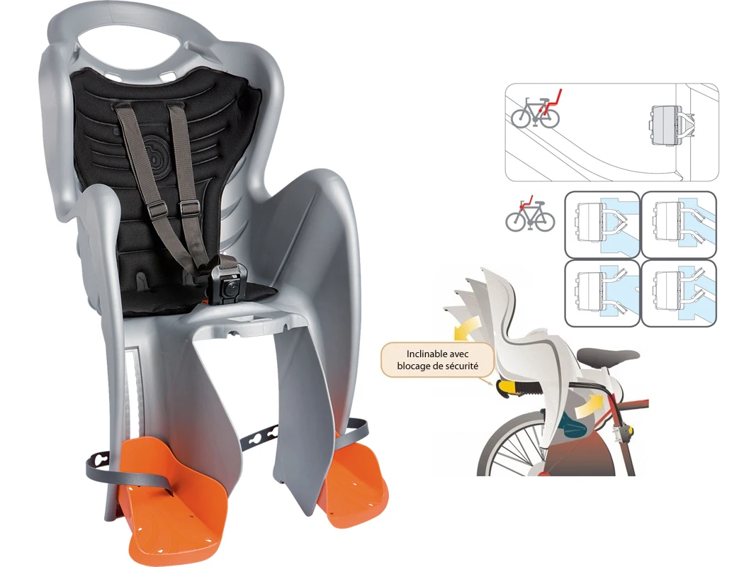 Baby rear bike seat Bellelli Mr Fox relax B-fix. Color: dark gray beige veloolimpcom Veloolimp Lightweight Durable Reliable Safety High Quality