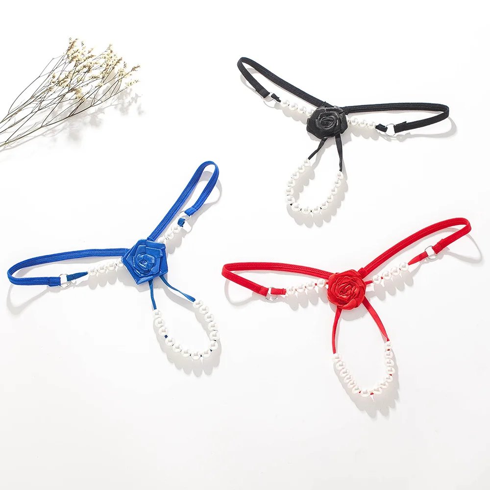 Женские сексуальные трусики Linbaiway с открытой промежностью и розами сексуальное