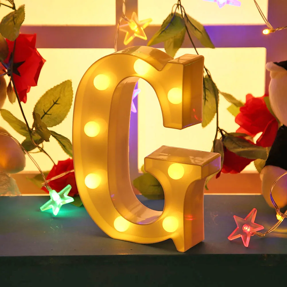 

Luminous LED Letter Night Light Wedding Party Home Decor Creative English Alphabet Battery Lamp Household Living Room Decor