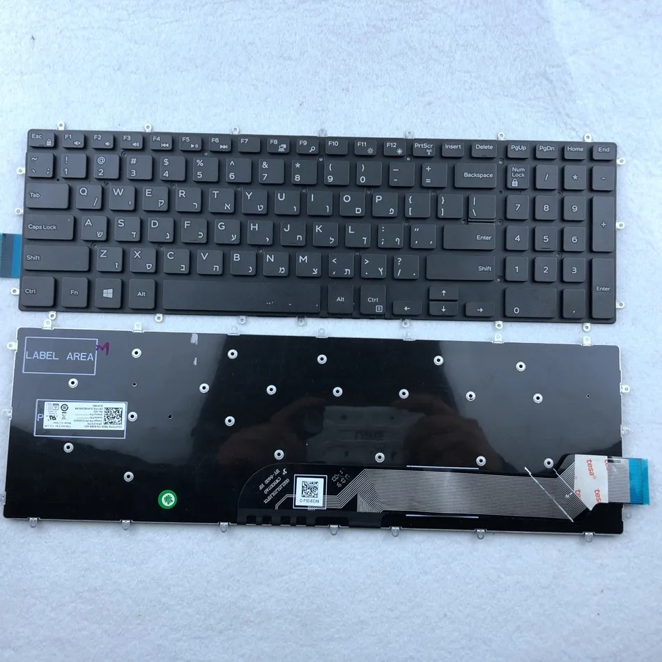 Иврит Клавиатура для ноутбука Dell Inspiron 15 7566 7567 5570 5575 7570 7577 без рамки|Клавиатуры