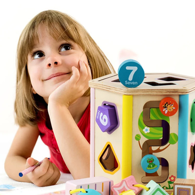 

Wooden Geometric Shape DIY Creative 3D Puzzle Children'S Montessori Educational Toy Match Jigsaw Cognition Board Toys