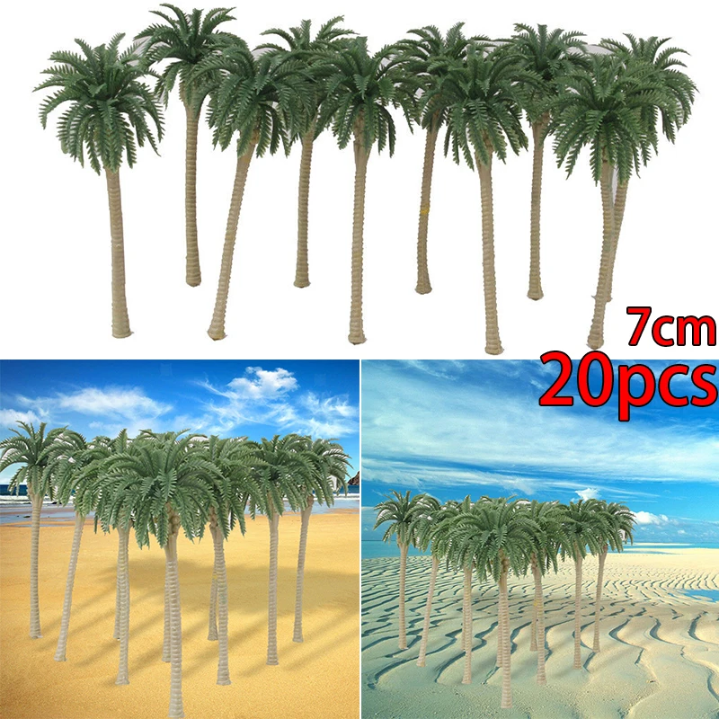 

20Pcs 1:150 Scale Coconut Palm Model Trees Layout Forest Beach Diorama Scenery Decoration Household 2021 New