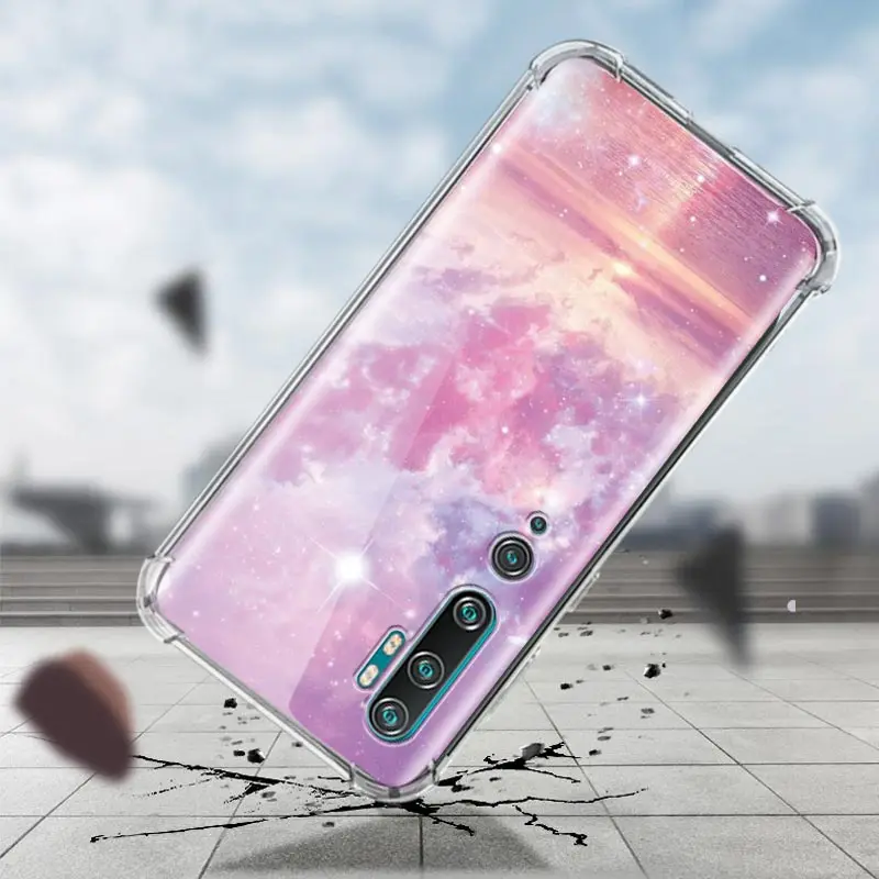 

PEnk Cute Sky Space Cover for Xiaomi Mi 9T CC9E A2 Poco C3 Note 10 10T Lite Pro 5G Airbag Anti Fall Phone Coque Cases