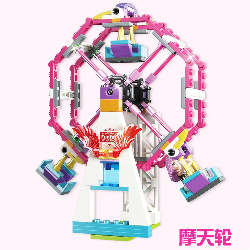 659 шт парк развлечений горки строительные блоки фигурки из блоков игрушки для