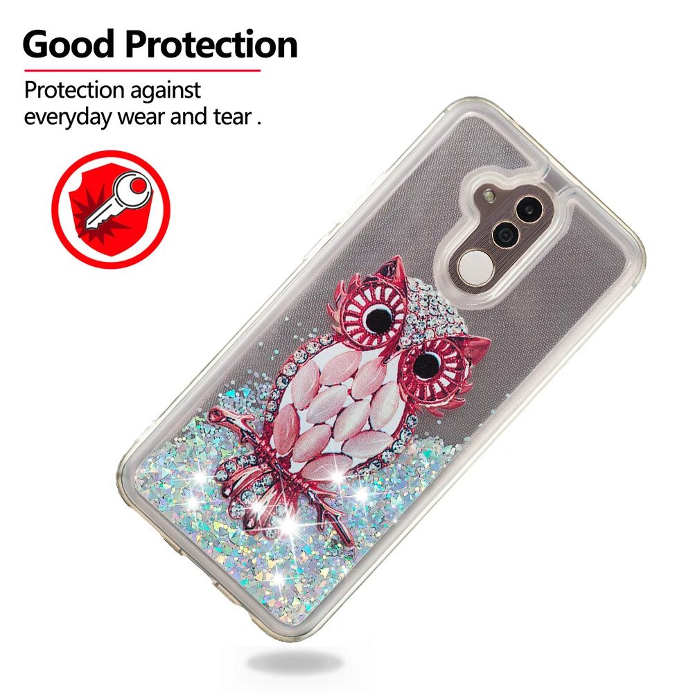Милый чехол с рисунком для Huawei Mate 30 Pro P30 P20 20 Lite блестящий динамический Жидкий