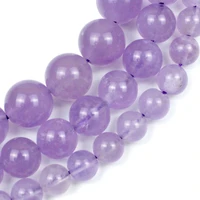 natural stone aaaa quality clear purple amethysts crystals round loose spacer beads 15 strand 6 8 10 12mm for jewelry making