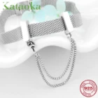 2021 подлинные зажимы из стерлингового серебра 925 пробы, безопасная цепочка с бусинами, подходит для рефлекторов, изящных браслетов, изготовление ювелирных изделий для женщин