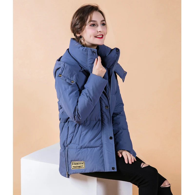 2019 модная женская зимняя куртка на утином пуху длинное плотное двухстороннее