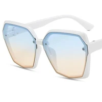 gradient sunglasses unisex polygon lens sun glasses irregular adumbral anti uv spectacles oversize frame eyeglasses ornamenta a