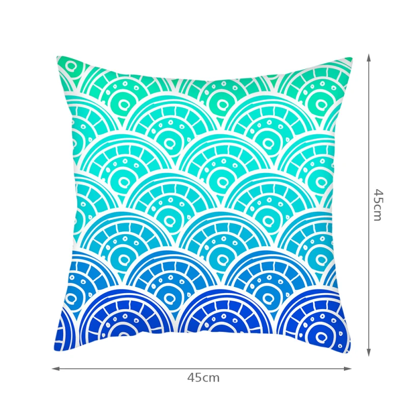 

Pillows Cover Blue Geometric Style Peach Skin Cushion Covers Throw Sofa Bed Decorative For Livingroom Winter
