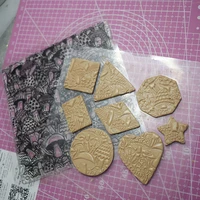 pottery tool texture embossing stamp sheets cute mashroom pattern polymer clay tool stamping template mat for jewelry ceramic