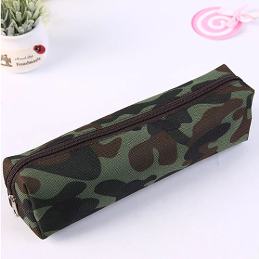 Камуфляжный чехол для карандашей большая емкость холщовая на молнии Канцтовары