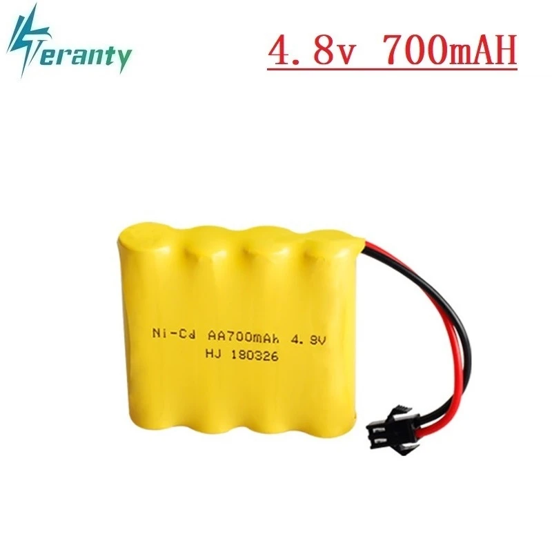 Bater&iacute;a recargable de 4,8 v para juguetes a control remoto, para coches, tanques, Robots, pistola, barco a control remoto, bater&iacute;a de ni-cd de 700mah, AA, 4,8 v, 700mah, paquete de 1-10 Uds.-1
