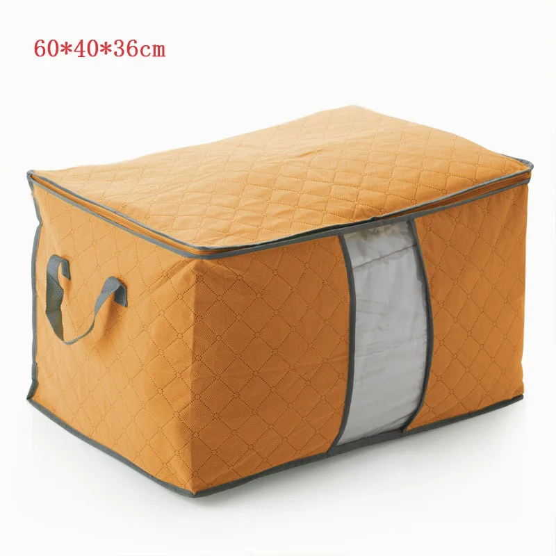 Orange-L Дорожная сумка переносная сумка вещевой мешок Органайзер нетканый подкроватный мешок для хранения Коробка для кубиков бамбуковый багаж для одежды сумка - Цвет: Orange-L