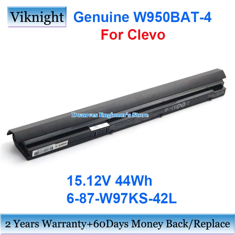 Genuine W950BAT-4 Battery For Clevo 955SU2 W940JU W940LU W945JUQ W950AU W950JU W950KL W950KU W950LU 6-87-W97KS-42L 15.12V 44Wh