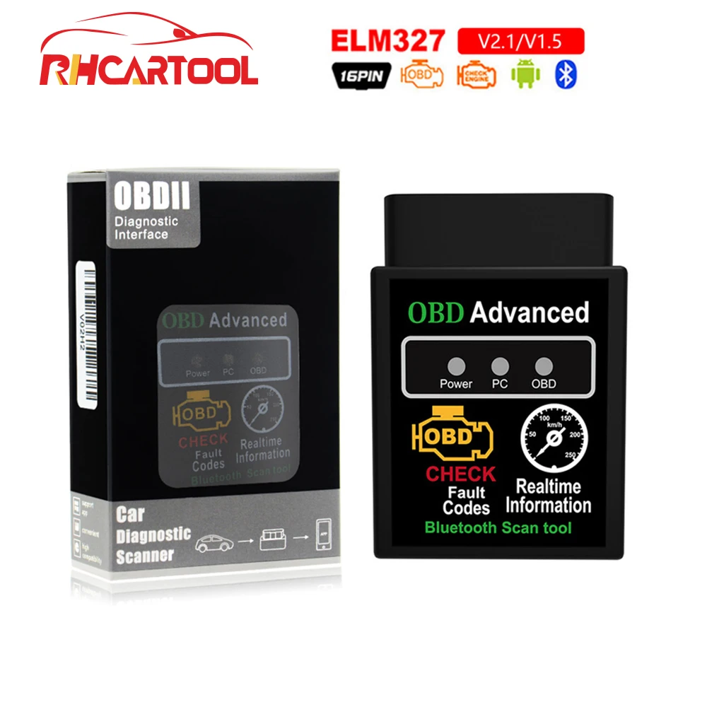 OBD2 hhobd EML327 V1.5 Диагностический инструмент автомобильный Мини Bluetooth ELM327 OBDII адаптер Авто диагностический инструмент автомобильный диагностический сканер