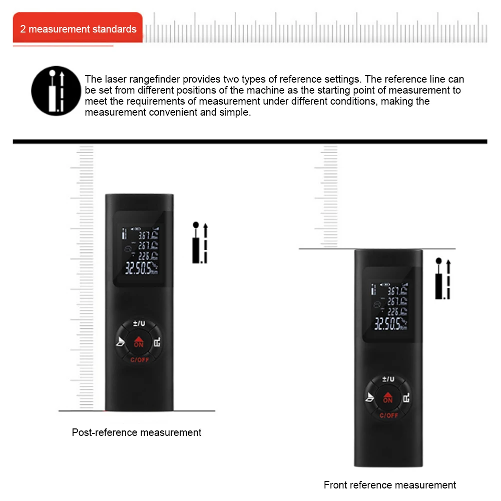 

Rechargeable Ultrared Rays Distance Meter Portable Mini 40M Digital Ultrared Rays Industry Analysis Instruments Measure Tool