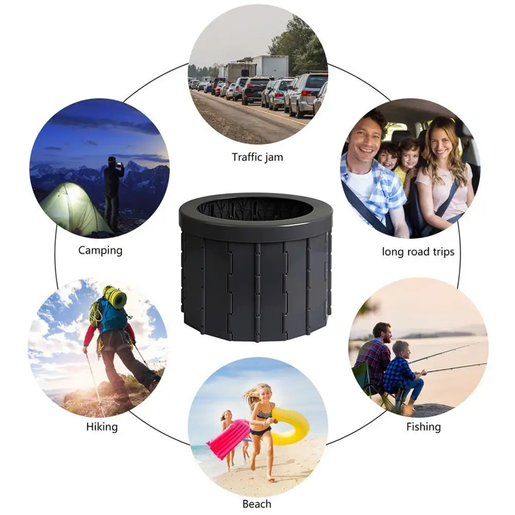 

Portable Folding Commode Toilet Seat for Camping Hiking with 12PCS Cleaning Bag Waterproof Muti-functional Outdoor Accessories