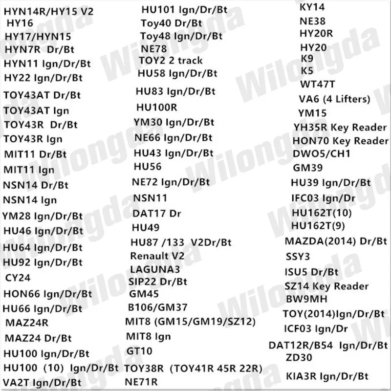Слесарный инструмент для ремонта подлинный LiShi 2 в 1 32 шт./lishi коробка HU64 HU66 HU83 HU92 HU100