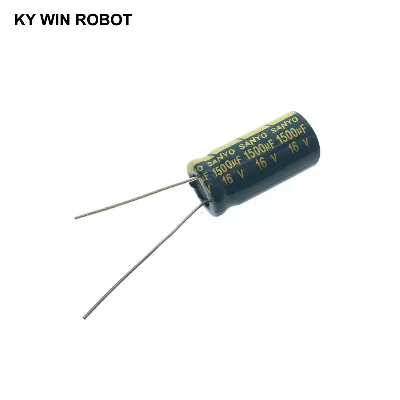 10 шт., электролитные конденсаторы, 1500 мкФ 16V 10x20 мм 105C радиальные высокочастотный низкое сопротивление электролитический конденсатор с алюминиевой крышкой