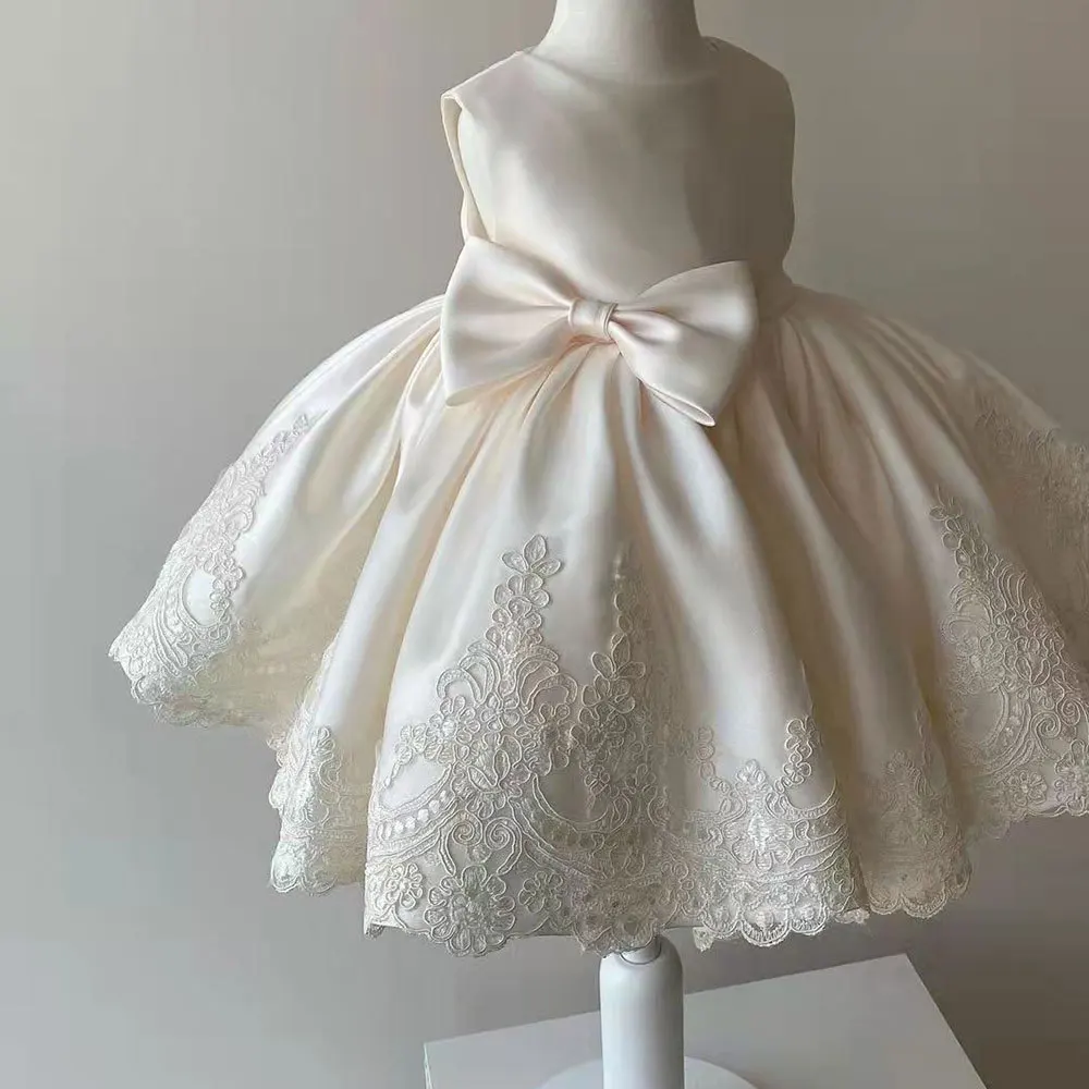Newborn Infant Girl Clothes Toddler Kids Vestidos Baby Girls 1st Birthday Baptism Big Bow Tutu Party Lace Dress Easter Gown 6Y
