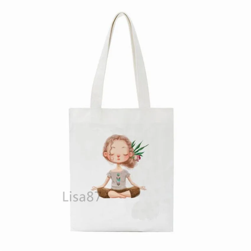 Новая модная женская сумка для покупок Женская Холщовая Сумка йоги девушек с