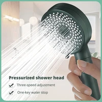 pressurized adjustable 3 modes one key to stop removable for cleaning water saving rainfall handheld shower head