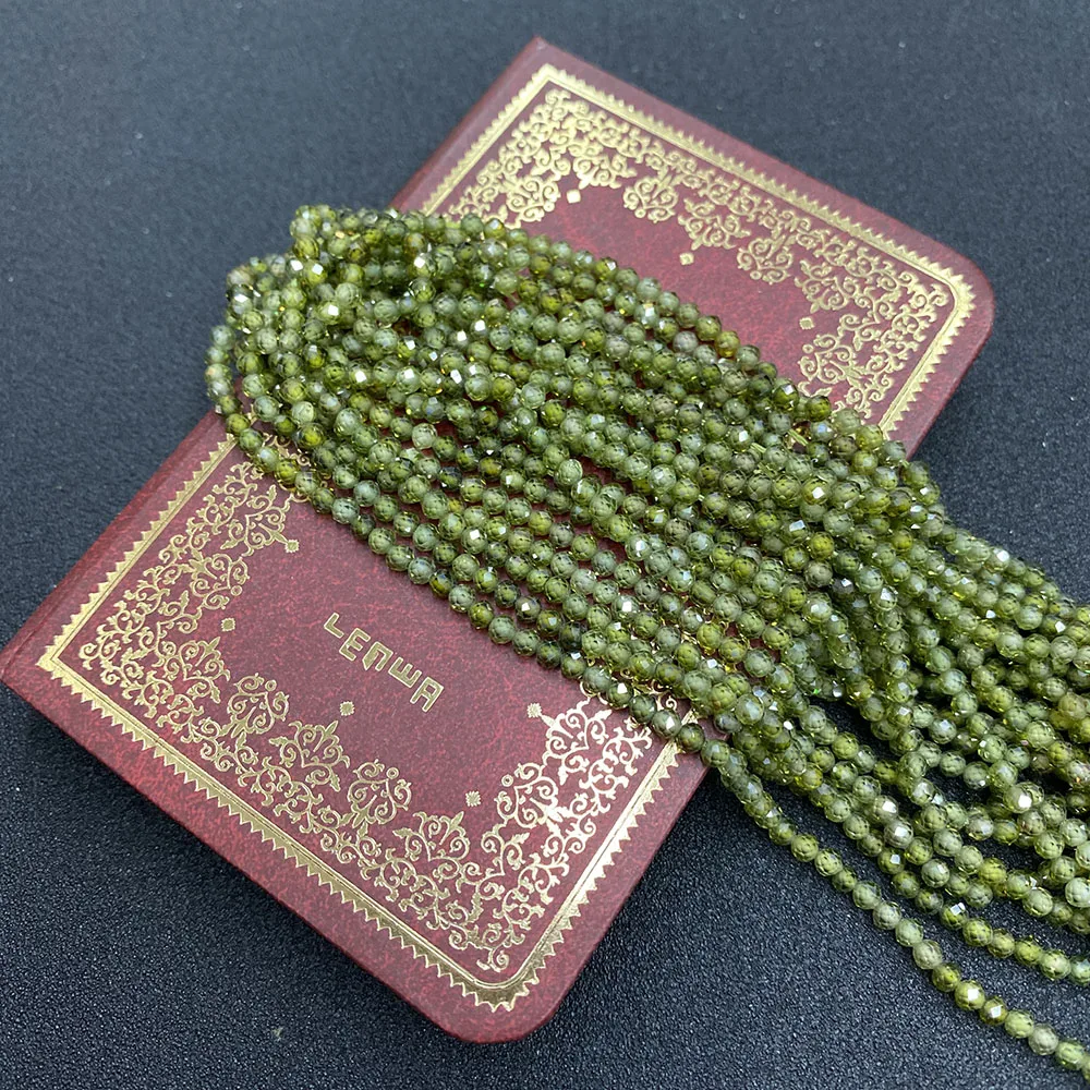 Маленькие граненые бусины из натурального циркона камень ангела отполированные