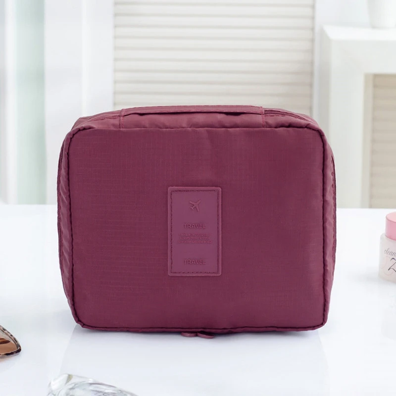 Wine Red Женские косметички, дорожные косметички для макияжа, дамские моющиеся футляры для туалетных принадлежностей, органайзер для макияжа, косметички для хранения, косметички для макияжа - Color: Wine Red
