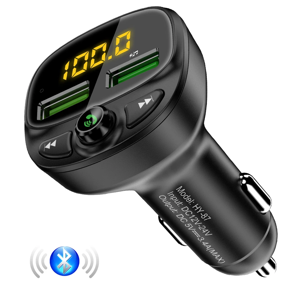 Black 2 FLOVEME автомобильное зарядное устройство для samsung S10 Plus S10 Dual USB Автомобильное зарядное устройство цифровой дисплей прикуриватель 5 в 3.1A планшет gps зарядное устройство - Тип штекера: Black 2