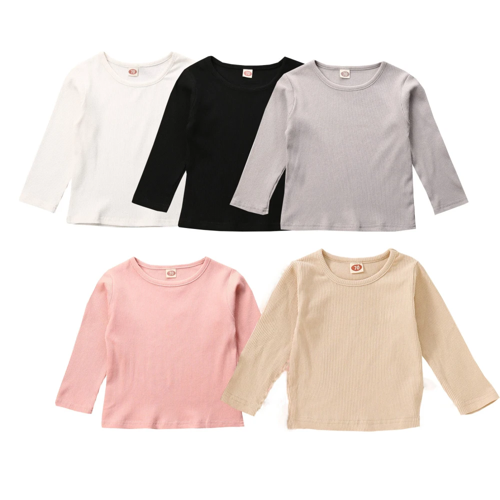 

Осень-зима 2020, детские вязаные футболки для маленьких мальчиков и девочек, топы, футболка с длинным рукавом, пуловер, свитеры, детская одежда