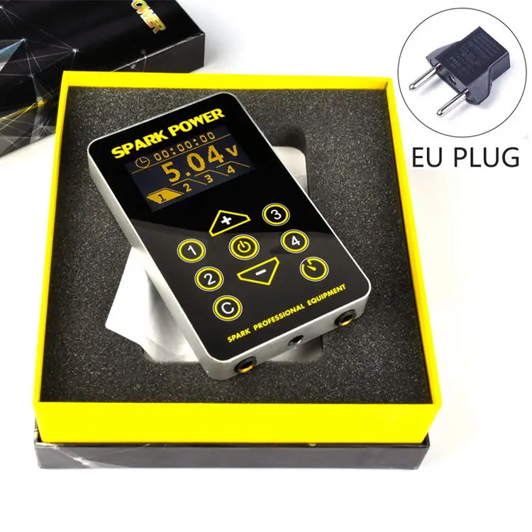 EU Plug Татуаж питания Профессиональный цифровой светодиодный дисплей Татуировка пудра питания машинки для постоянного макияжа Поставщик с стабильным - Цвет: EU Plug