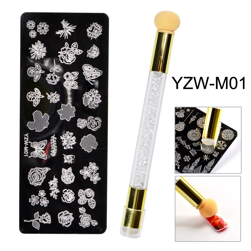 1 компл. Пластины для стемпинга ногтей Бабочка Снежинка кружева дизайн штамп