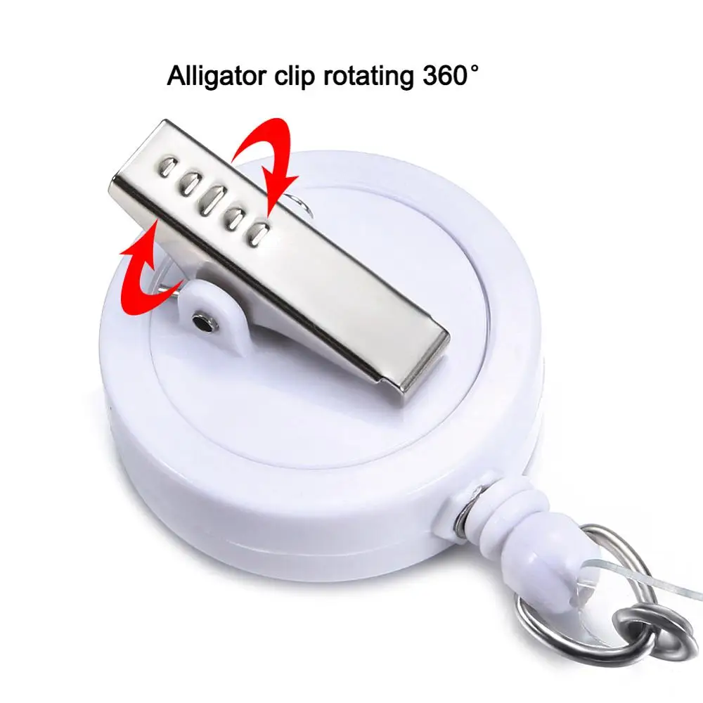 3pcs/set 360 Degree Rotation Badge Reel Retractable Doctor Nurse Brooches Carabiner with Alligator Clip On ID Card Holders | Украшения и