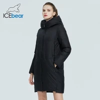 icebear 2021 new product womens parka windproof and warm casual womens cotton padded jacket fashionable hooded coat gwd20129d