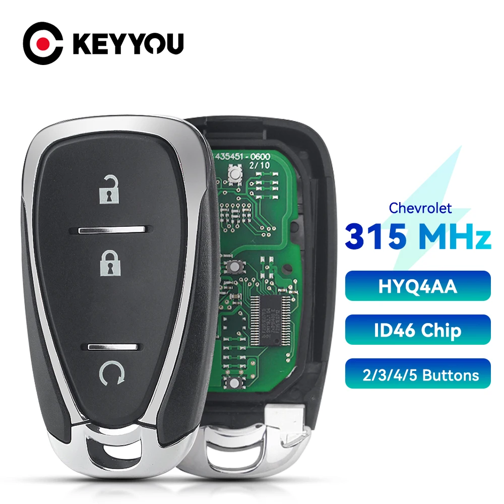 

KEYYOU HYQ4AA HYQ4EA For Chevrolet Cruze Spark Camaro Equinox Malibu 2017 2018 ID46 434Mhz Remote Car Key
