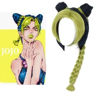 cosplay jojo bizarre adventure jolyne cujoh cos wigs anime cosplay heat resistant synthetic wigs blue green braids hair